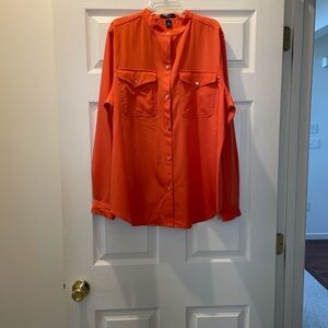 Beautiful Chaps Women’s Orange Shirt w/gold buttons - Size XL